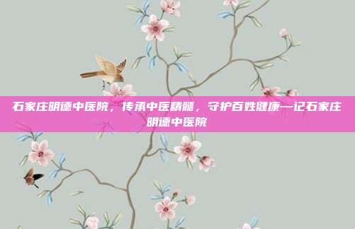 石家庄明德中医院,传承中医精髓,守护百姓健康—记石家庄明德中医院
