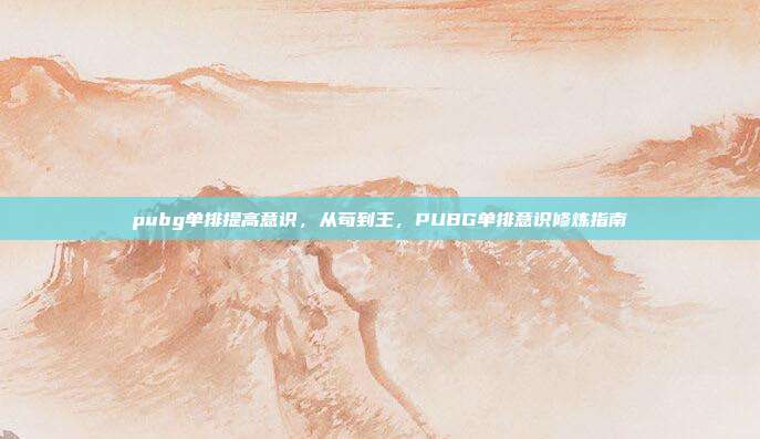 pubg单排提高意识,从苟到王,PUBG单排意识修炼指南