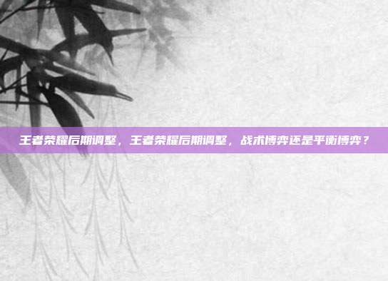 王者荣耀后期调整,王者荣耀后期调整,战术博弈还是平衡博弈?