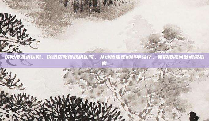 沈阳皮肤科医院,探访沈阳皮肤科医院,从颜值焦虑到科学诊疗,你的皮肤问题解决指南