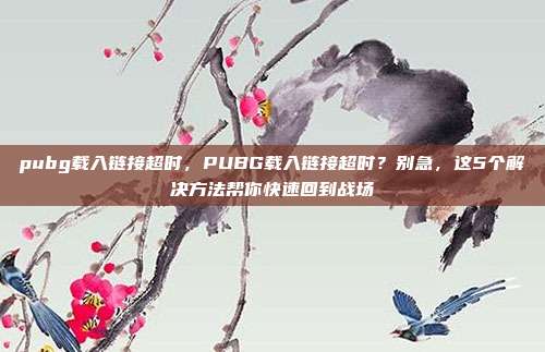 pubg载入链接超时,PUBG载入链接超时?别急,这5个解决方法帮你快速回到战场