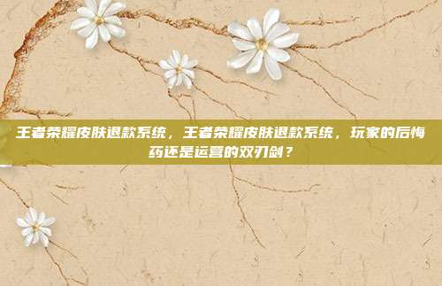 王者荣耀皮肤退款系统,王者荣耀皮肤退款系统,玩家的后悔药还是运营的双刃剑?