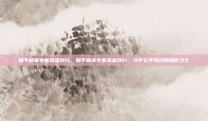 和平精英专家巡查划分,和平精英专家巡查划分,守护公平竞技的隐形卫士