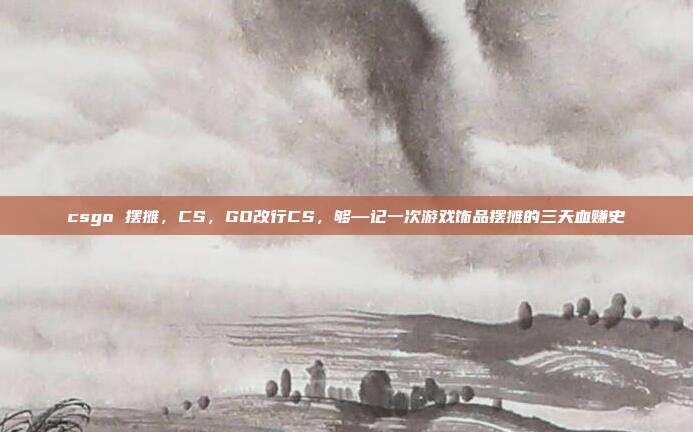 csgo 摆摊,CS,GO改行CS,够—记一次游戏饰品摆摊的三天血赚史