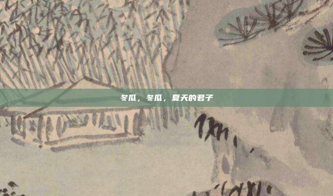 冬瓜,冬瓜,夏天的君子
