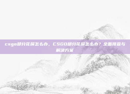 csgo部分花屏怎么办,CSGO部分花屏怎么办?全面排查与解决方案