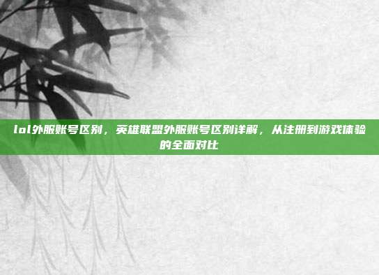 lol外服账号区别,英雄联盟外服账号区别详解,从注册到游戏体验的全面对比
