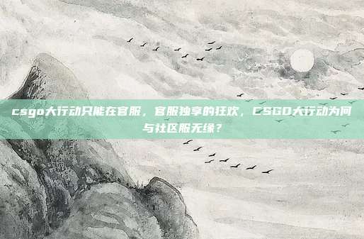 csgo大行动只能在官服,官服独享的狂欢,CSGO大行动为何与社区服无缘?
