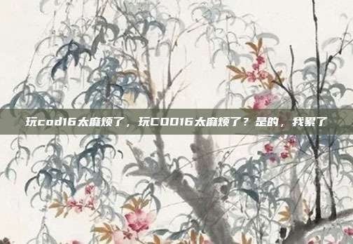 玩cod16太麻烦了,玩COD16太麻烦了?是的,我累了