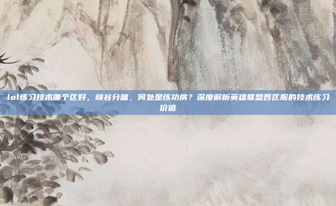 lol练习技术哪个区好,峡谷分疆,何处是练功房?深度解析英雄联盟各区服的技术练习价值