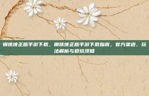 钢铁侠正版手游下载,钢铁侠正版手游下载指南,官方渠道、玩法解析与避坑须知
