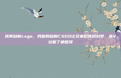 搞笑自制csgo,我做的自制CSGO让兄弟们笑到封号,连V社看了都想哭