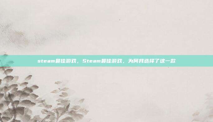 steam最佳游戏,Steam最佳游戏,为何我选择了这一款