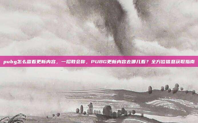 pubg怎么查看更新内容,一招教会你,PUBG更新内容去哪儿看?全方位信息获取指南