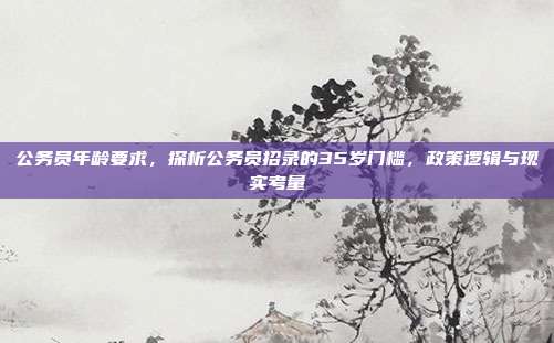 公务员年龄要求,探析公务员招录的35岁门槛,政策逻辑与现实考量