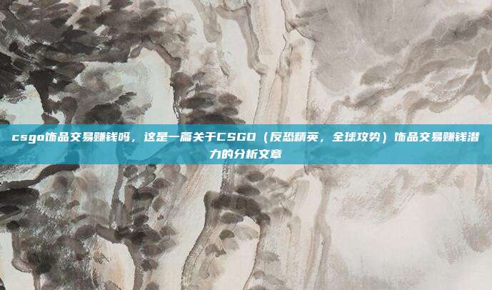 csgo饰品交易赚钱吗,这是一篇关于CSGO(反恐精英,全球攻势)饰品交易赚钱潜力的分析文章