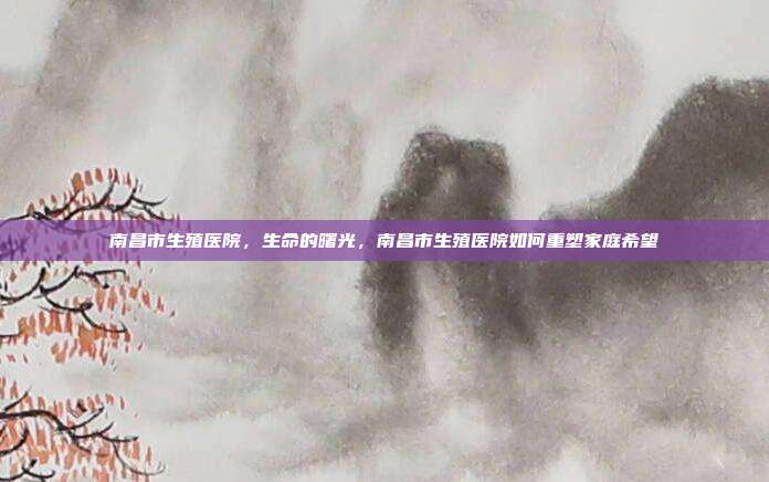 南昌市生殖医院,生命的曙光,南昌市生殖医院如何重塑家庭希望