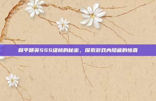 和平精英SSS级桃的秘密,探索游戏内隐藏的惊喜