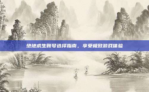 绝地求生账号选择指南,享受极致游戏体验