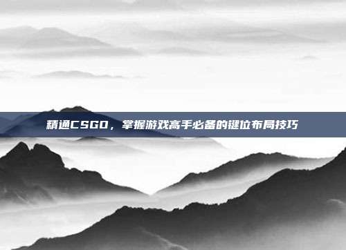 精通CSGO,掌握游戏高手必备的键位布局技巧