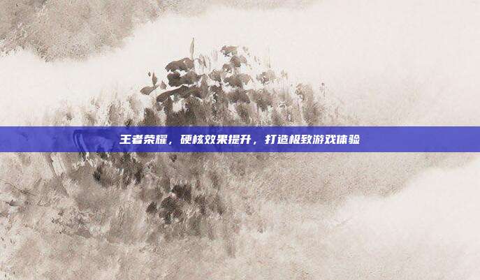 王者荣耀,硬核效果提升,打造极致游戏体验