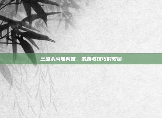 三国杀闪电判定,策略与技巧的较量