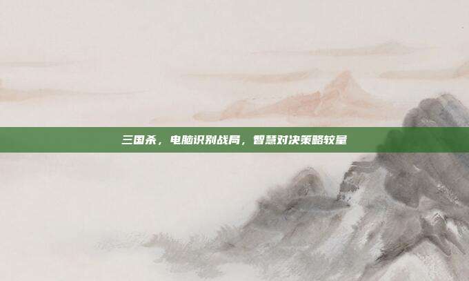 三国杀,电脑识别战局,智慧对决策略较量