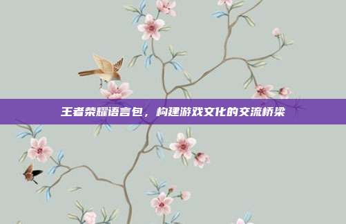 王者荣耀语言包,构建游戏文化的交流桥梁