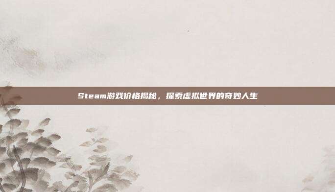 Steam游戏价格揭秘,探索虚拟世界的奇妙人生