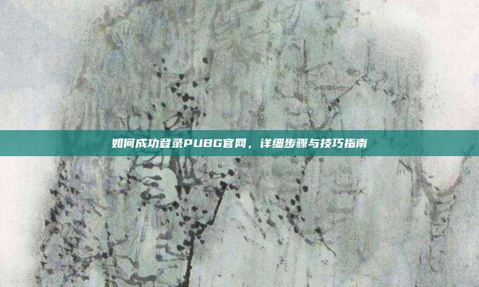 如何成功登录PUBG官网，详细步骤与技巧指南