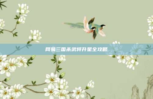 网易三国杀武将升星全攻略