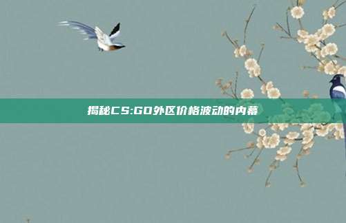 揭秘CS:GO外区价格波动的内幕