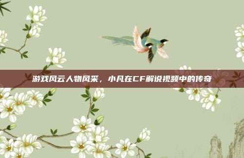 游戏风云人物风采,小凡在CF解说视频中的传奇