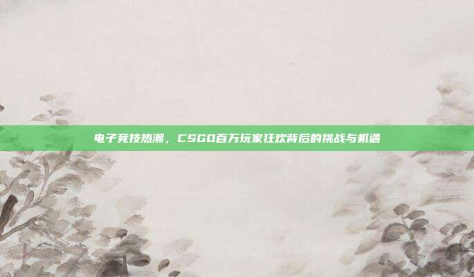 电子竞技热潮,CSGO百万玩家狂欢背后的挑战与机遇