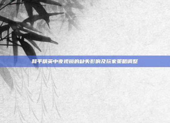 和平精英中夜视镜的缺失影响及玩家策略调整