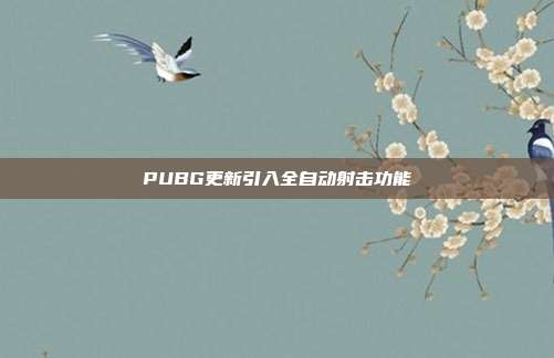 PUBG更新引入全自动射击功能
