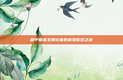和平精英王牌玩家的默契配合之道