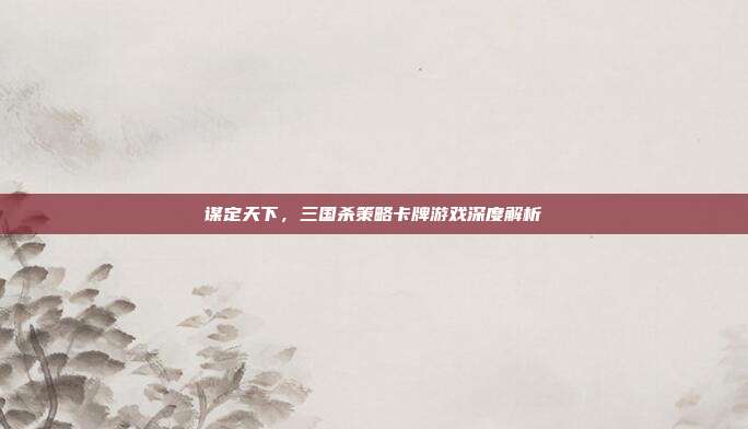 谋定天下,三国杀策略卡牌游戏深度解析