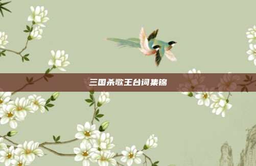 三国杀歌王台词集锦