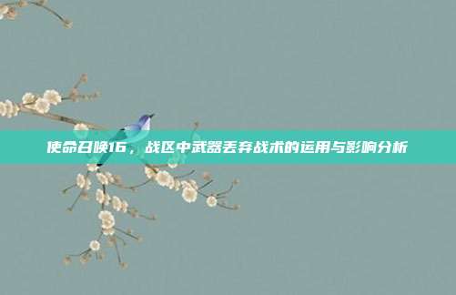 使命召唤16,战区中武器丢弃战术的运用与影响分析