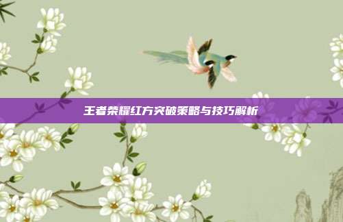 王者荣耀红方突破策略与技巧解析