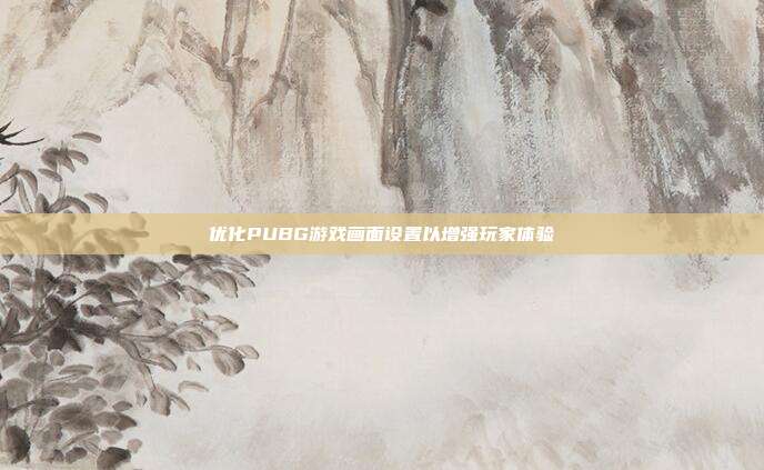 优化PUBG游戏画面设置以增强玩家体验