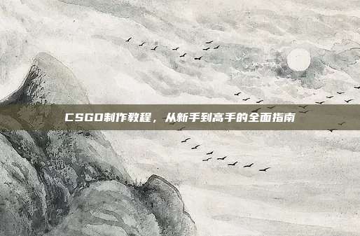 CSGO制作教程,从新手到高手的全面指南