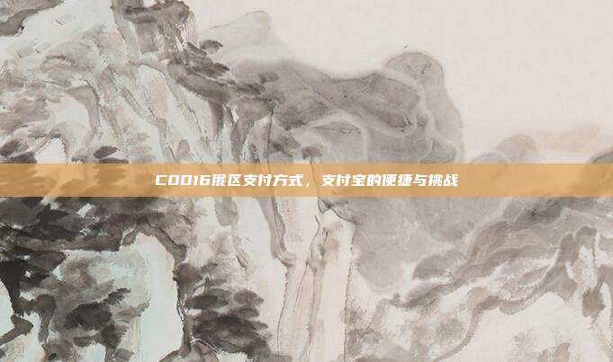 COD16俄区支付方式,支付宝的便捷与挑战