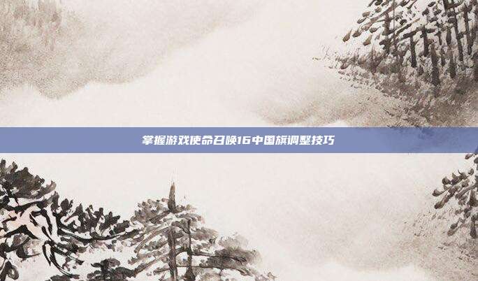 掌握游戏使命召唤16中国旗调整技巧
