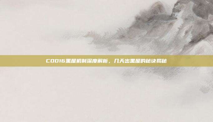 COD16黑屋机制深度解析,几天出黑屋的秘诀揭秘
