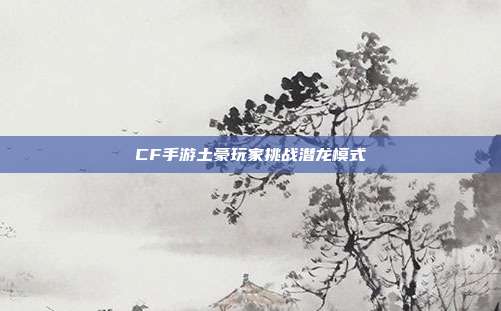 CF手游土豪玩家挑战潜龙模式