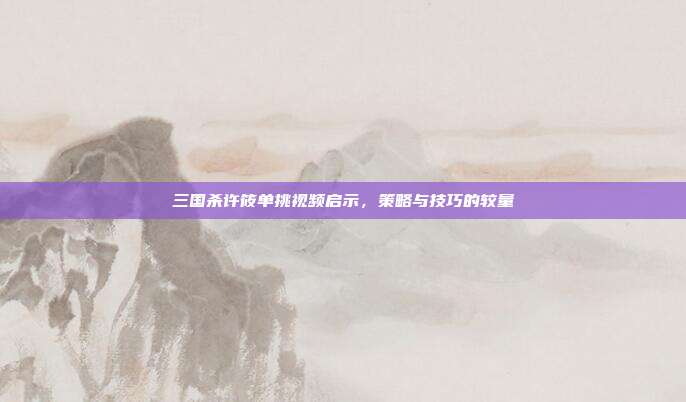 三国杀许筱单挑视频启示,策略与技巧的较量