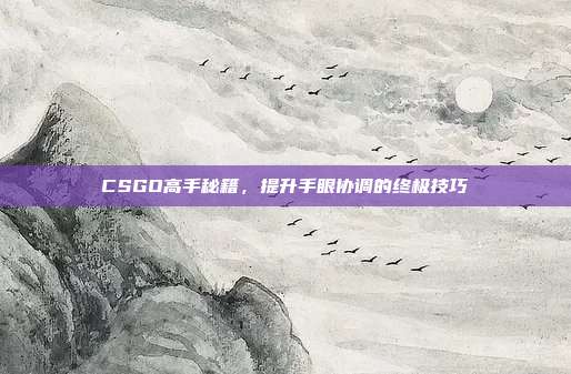 CSGO高手秘籍,提升手眼协调的终极技巧