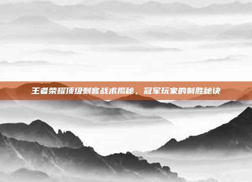 王者荣耀顶级刺客战术揭秘,冠军玩家的制胜秘诀